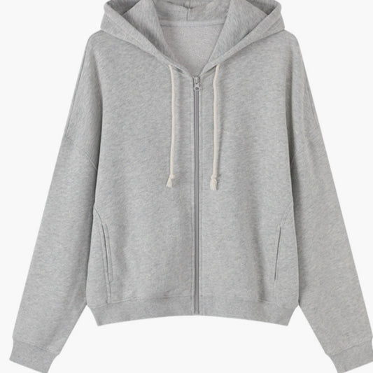 Relaxed Stylish Versatile Zip-up Cardigan Top