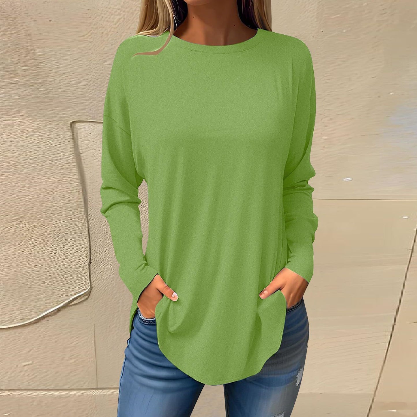Women's Versatile Long Sleeve T-shirt Personalized Street Style Loose Print