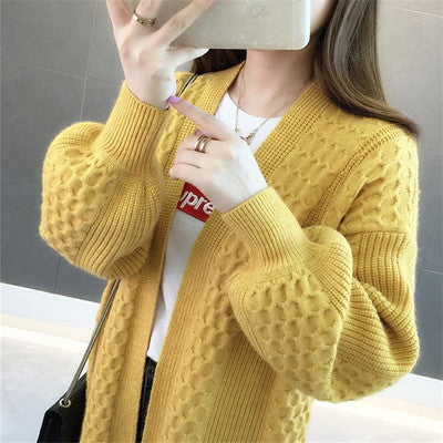 Women's Loose Mid-length Cardigan Sweater
