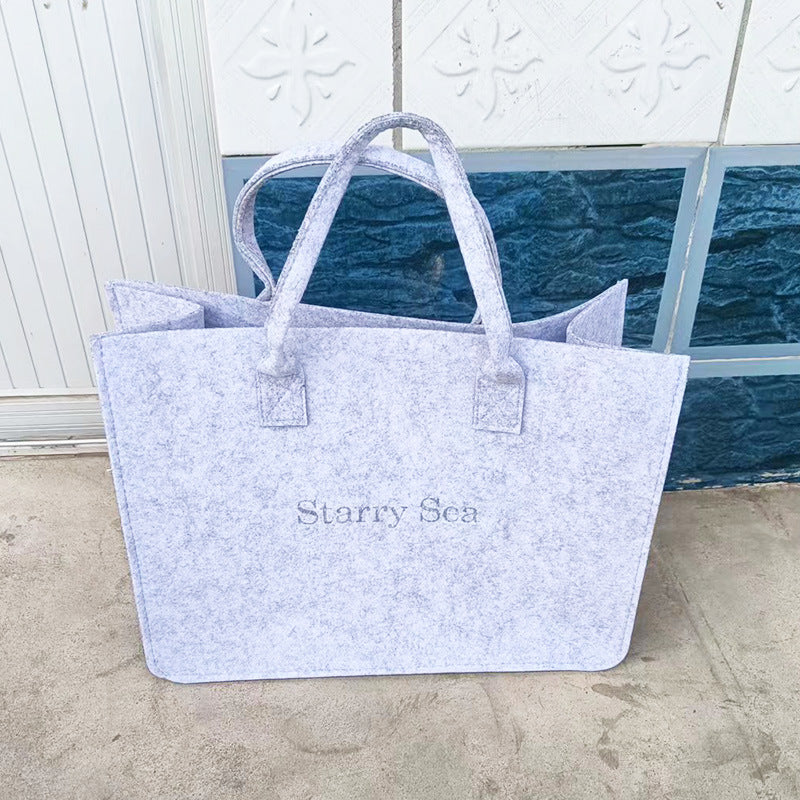 Simple And Versatile Large Capacity One Shoulder Letter Felt Bag
