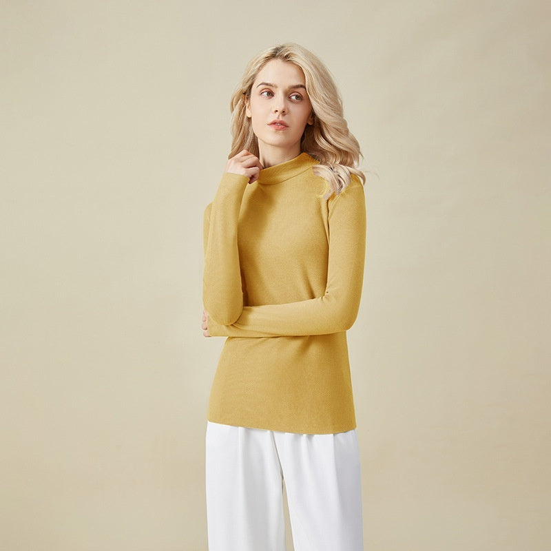 Hyaluronic Acid Half Collar Top Heating Inner Long-sleeved Shirt