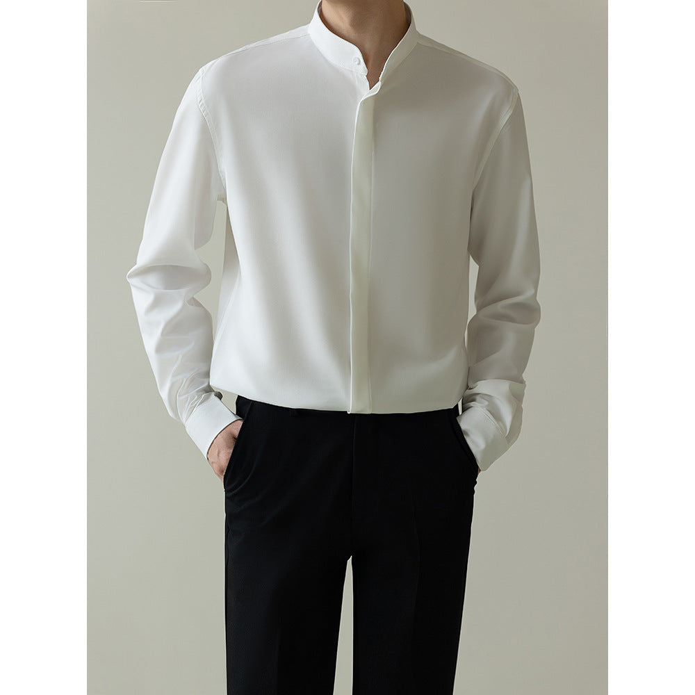 New Lightweight Mature-style Mens Korean-fit Wrinkle-free Business Shirt