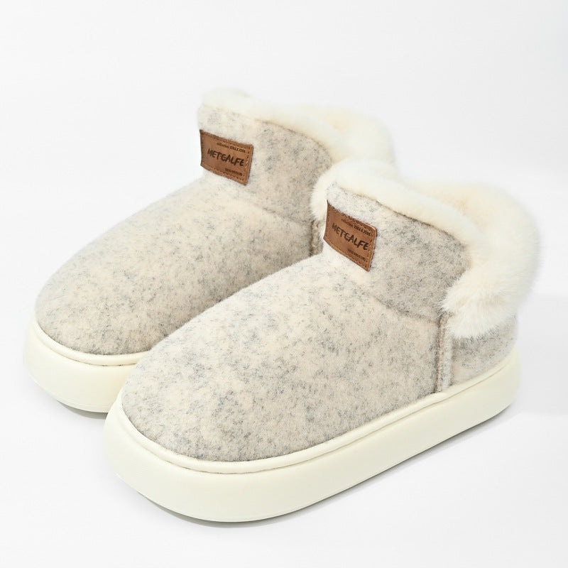 Men And Women Indoor Keep Warm Outerwear Bag Heel Plus Velvet Snow Boots
