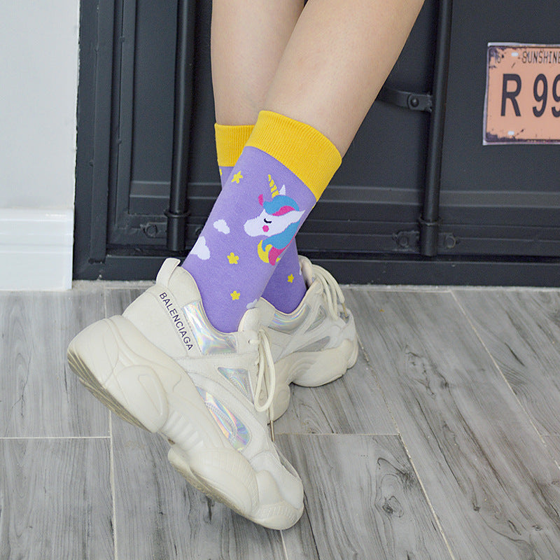 Creative Couple Cotton Mid-high Socks