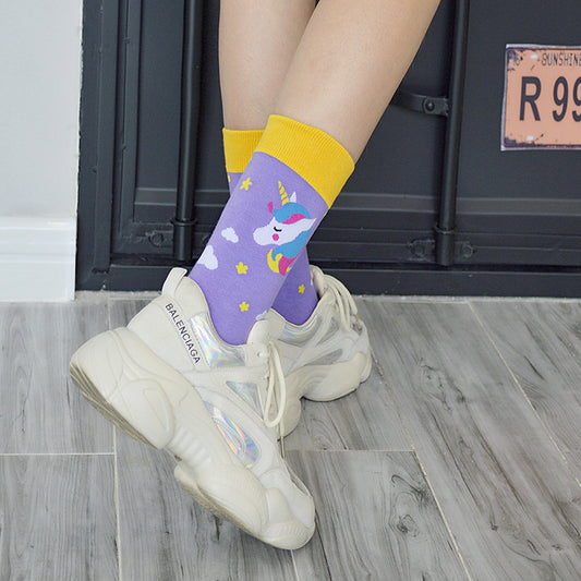Creative Couple Cotton Mid-high Socks