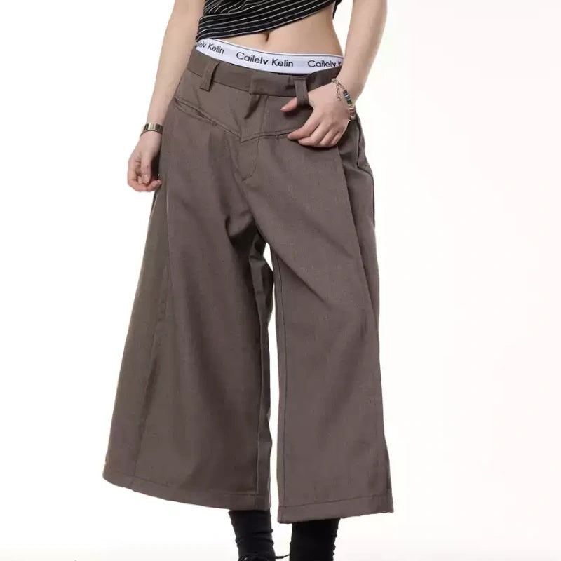 Retro Design Stitching Casual Shorts Women's Spring And Summer Loose All-matching