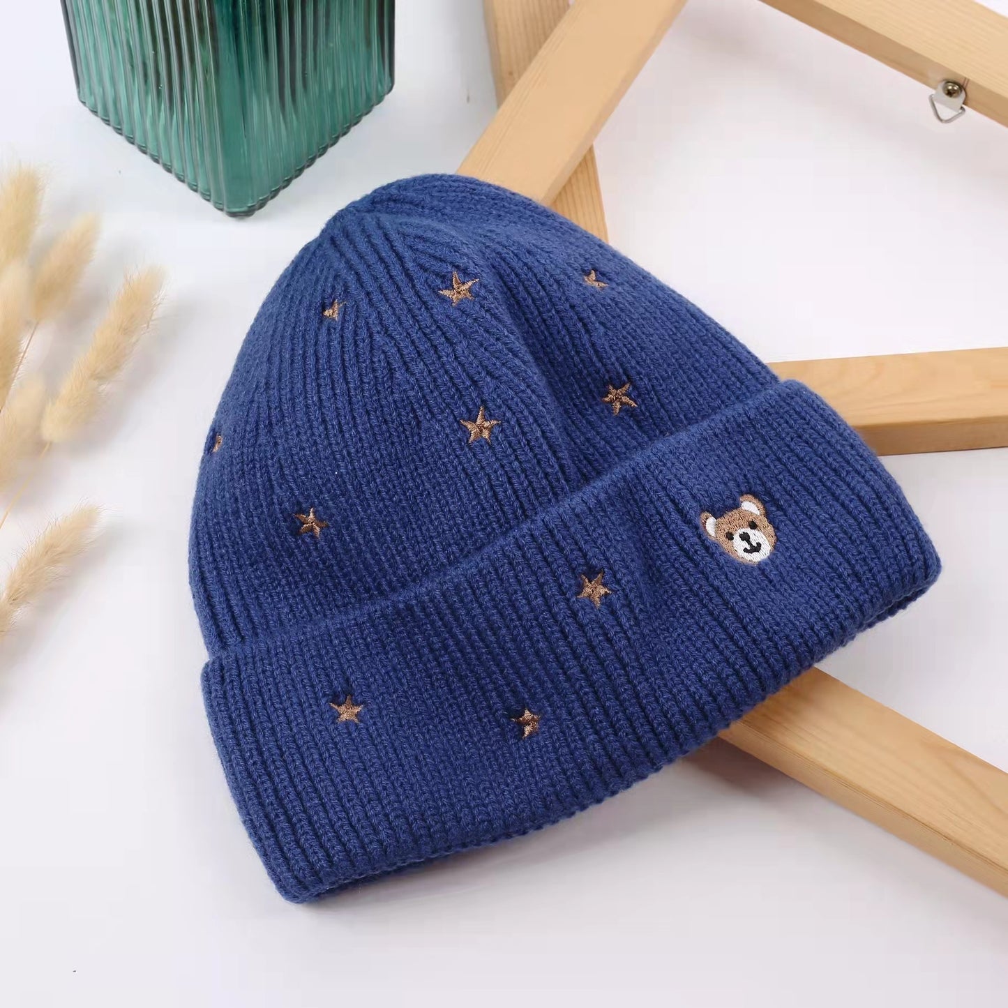 Ins Fashionable New Cute Teddy Bear Knitted Hat