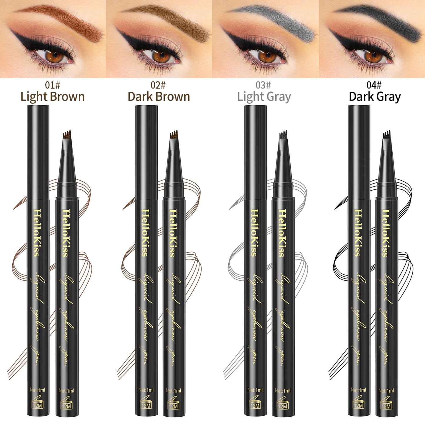 Hellokiss Four-fork Water Waterproof Wild Ultra-fine Eyebrow Pencil Eyebrow Pencil