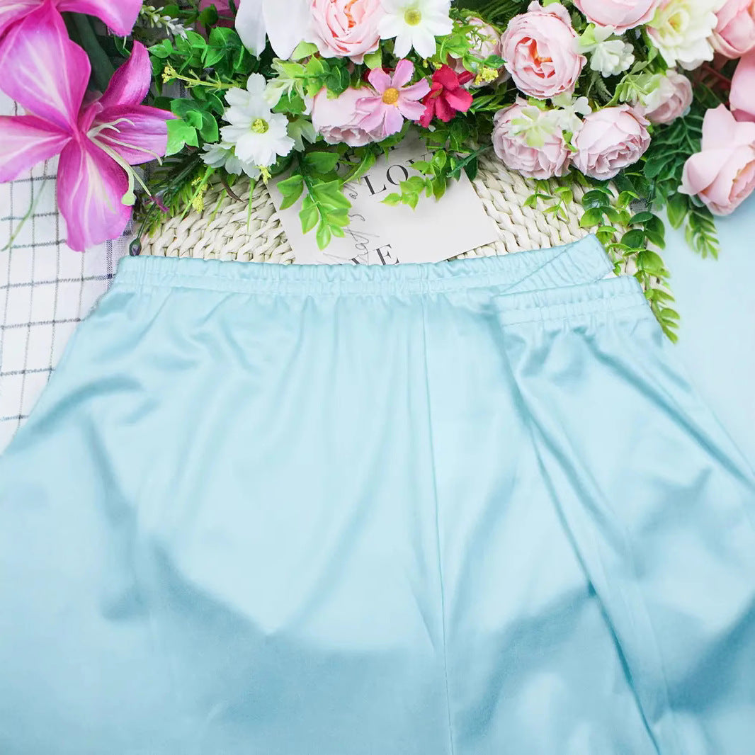 Casual Simple All-match Fashion Round Neck Short Sleeve Shorts Suit