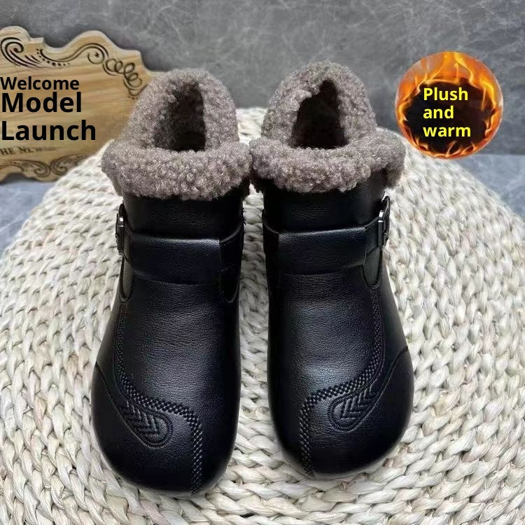 Winter Soft Leather Ankle Boots Women