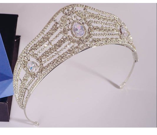 Zircon Bridal Crown Alloy Rhinestone Wedding Hair Jewelry Princess Shooting Wedding Tiara