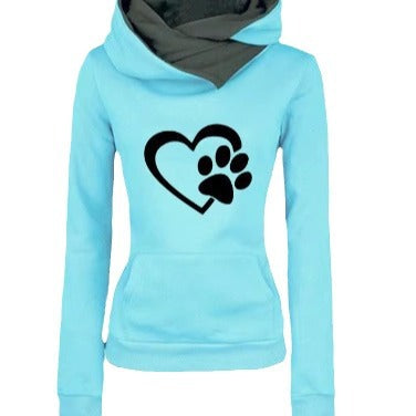 Dame Sweater Hættetrøje Pullover Kattepote Kærlighed Hjerte