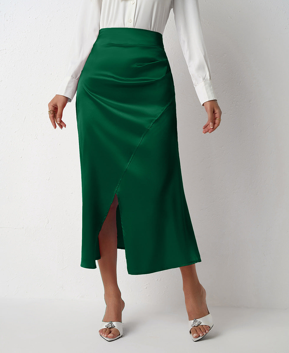 Pleated European And American Skirt Zipper Fishtail