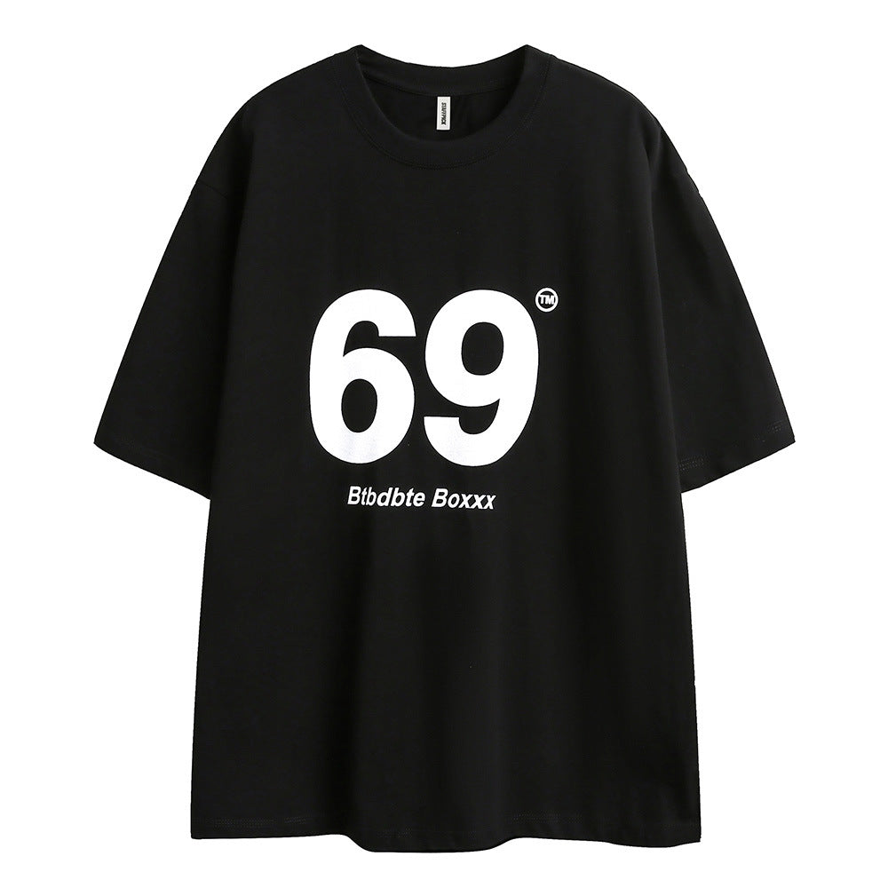 Women's Digital 69 Printed Short-sleeved T-shirt Street Fashion