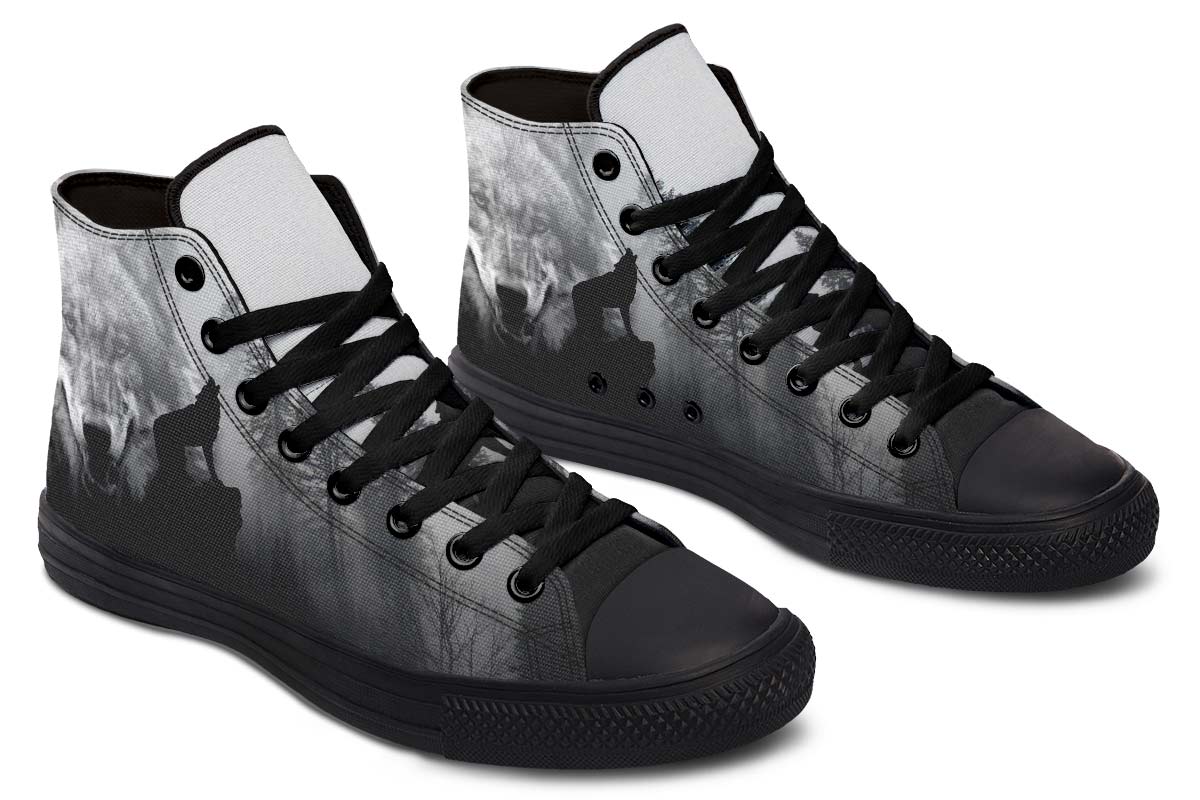 Men's And Women's Fashion Color Printing High-top Canvas Shoes