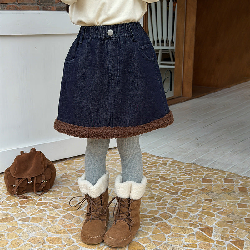 Thick Warm And Stylish A-line Skirt For Kids