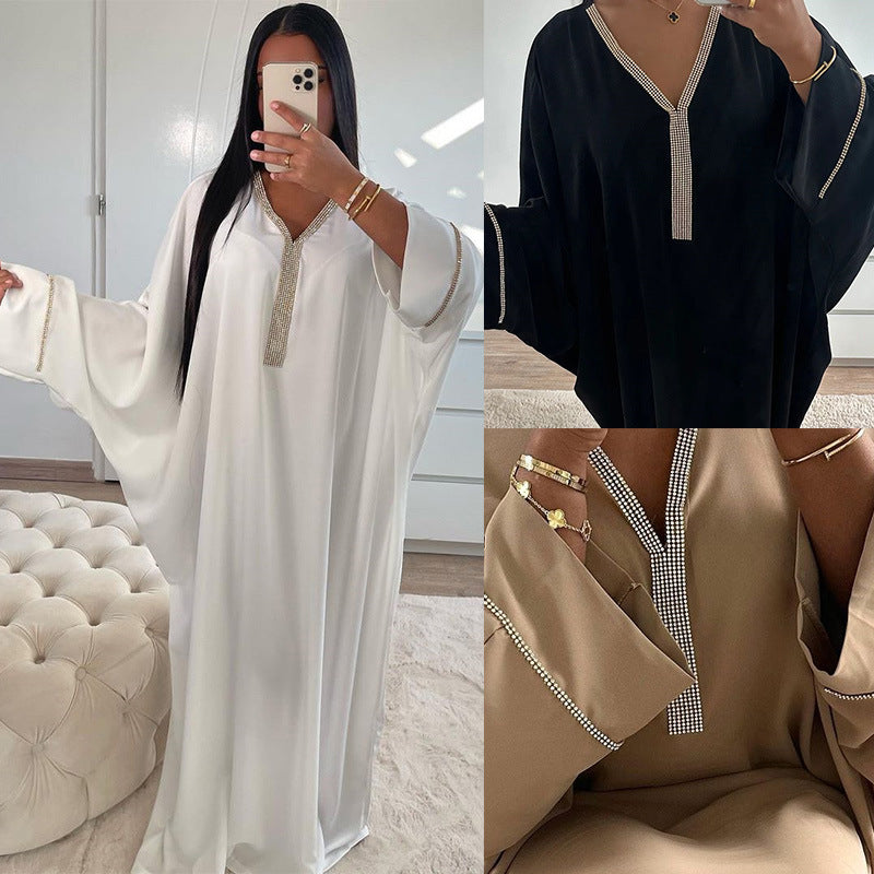Dame Fashion Kjole Flagermusærme Kaftan