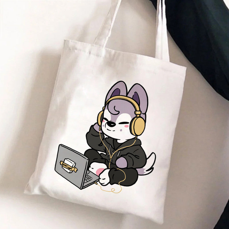 Cute Cartoon Canvas Tutor Lunch Bag
