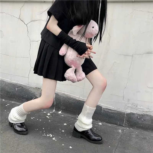 Girls Student Sweet Bubble Knit Pile Socks