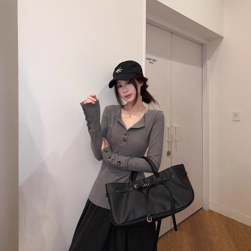 Kvinders stilfulde slim-fit inderwear-top i koreansk stil