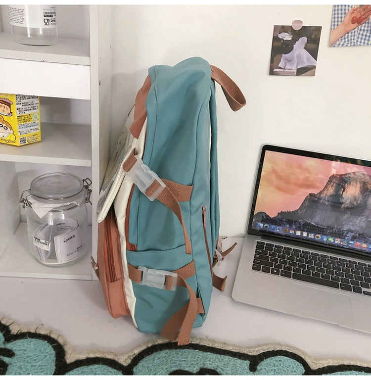 Junior High School Students Hit Color Ins Cute Large-capacity Transparent Backpack