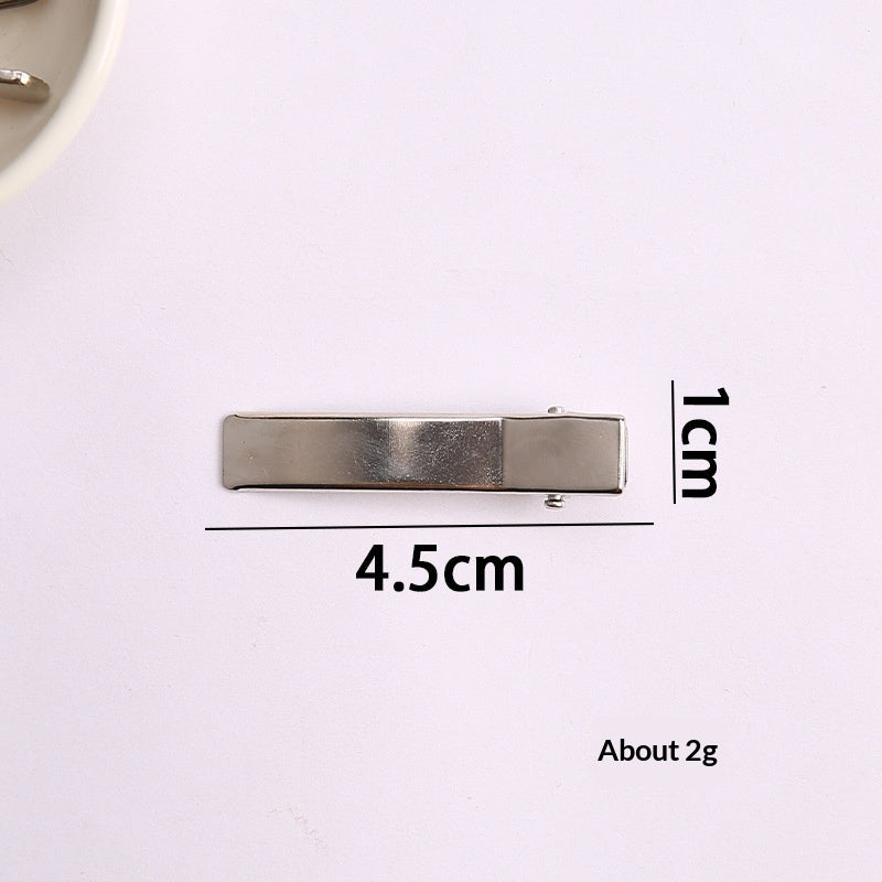 Simple Metal Silver Hair Clip Side-style