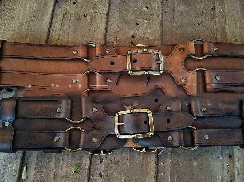 Medieval Punk Retro Men's And Women's Square Buckle Belt