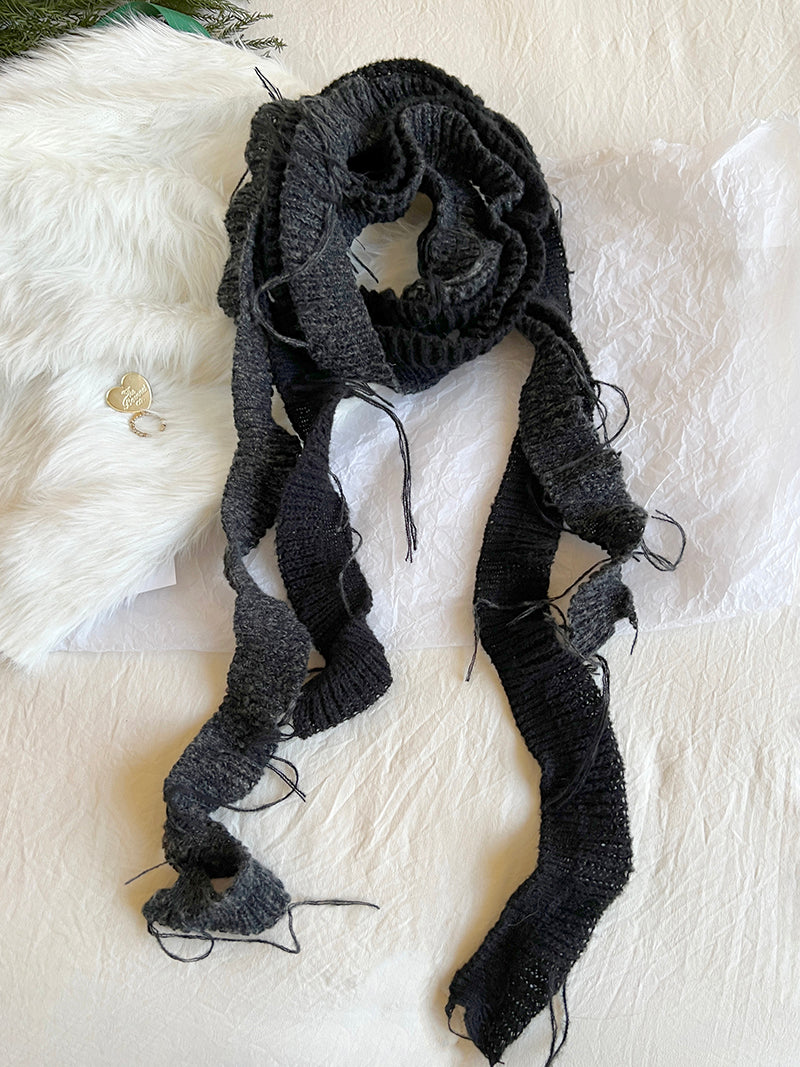 Irregular Tassel Woven Fine Scarf