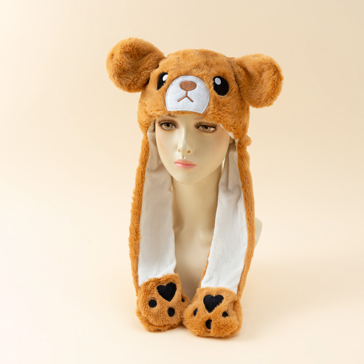 Autumn And Winter Cute Animal Plush Moving Ear Hat