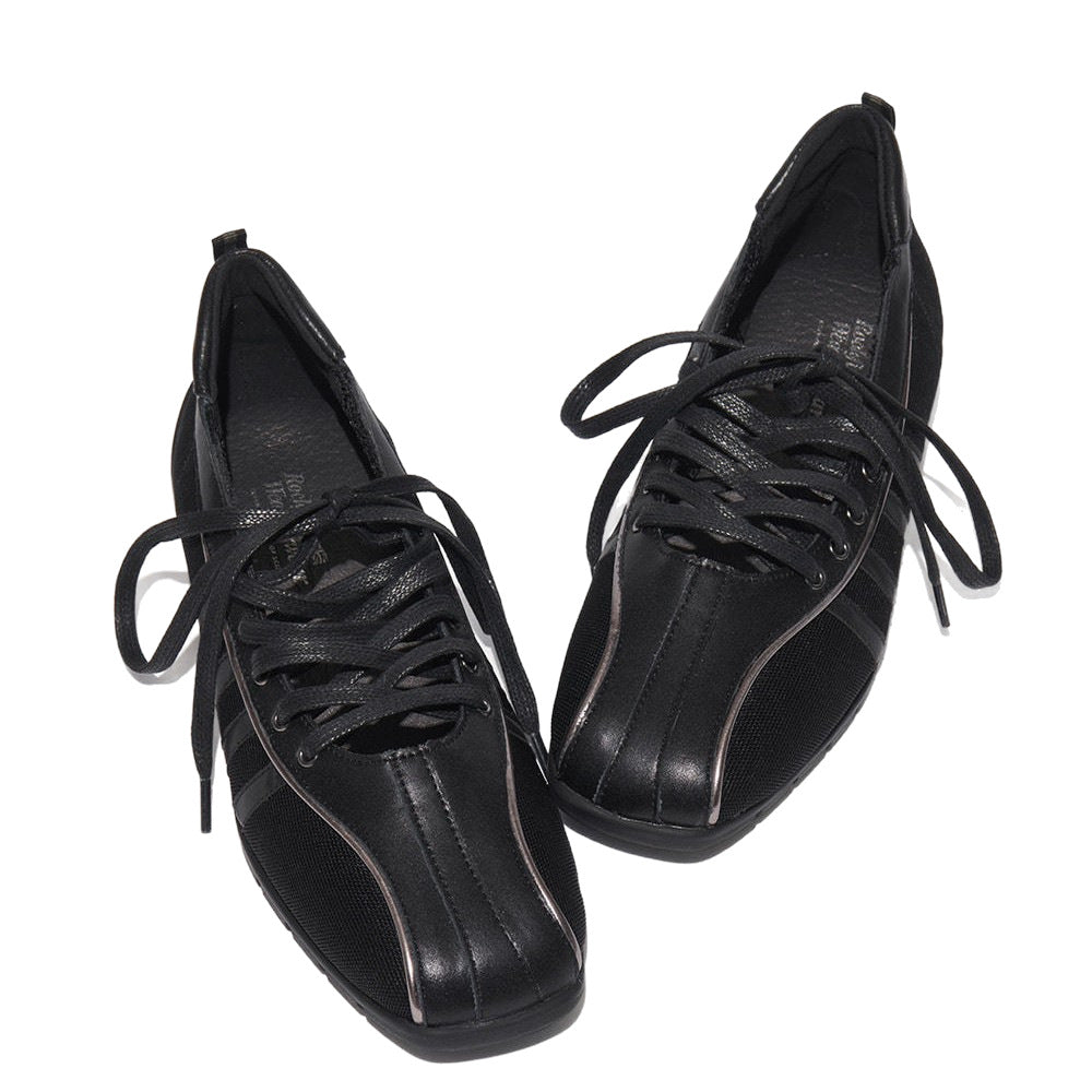 Womens Niche Square-toe Ballet Flats With Crisscross Straps