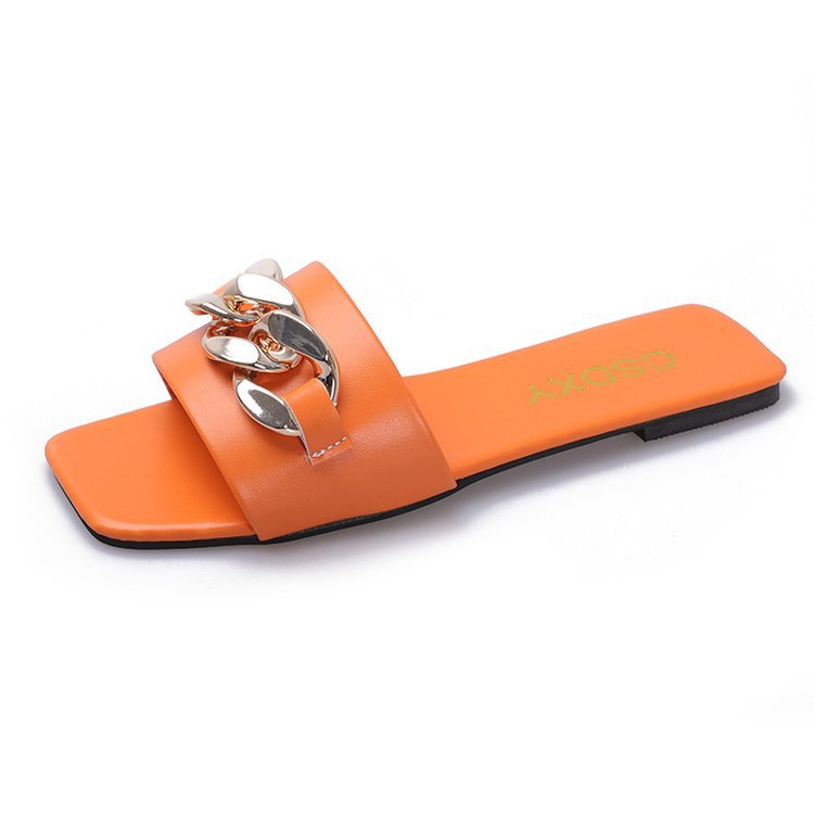 Flat Bottom Sandals And Slippers Women Wear Fashionable Metal Buckle