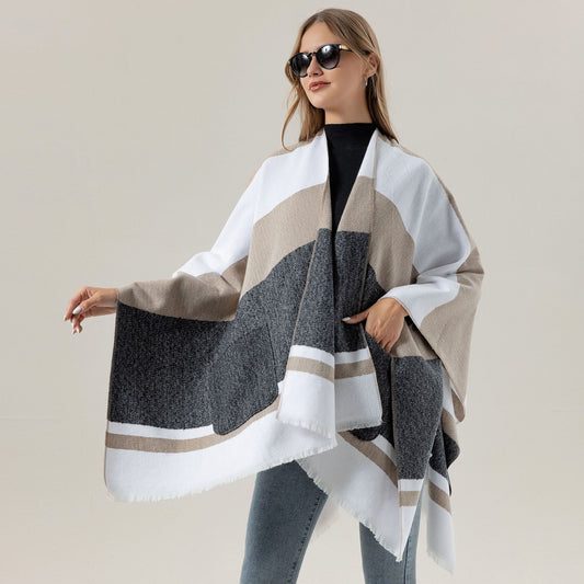 European And American Fashion Cashmere Plus Bar Shawl Women's Summer