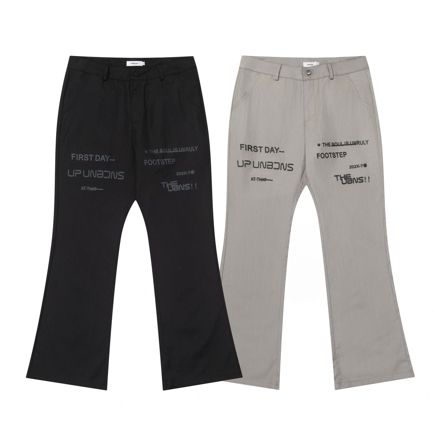 Letter Print Design Neutral Leisure Horn Trousers