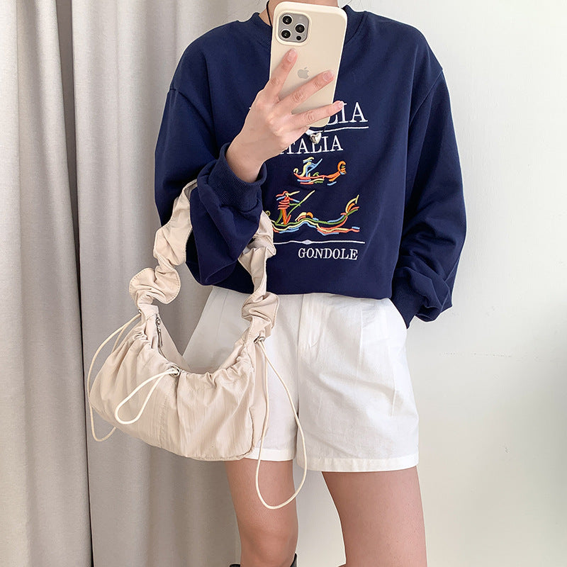 Pleated Armpit Cloud Simple Graceful Korean Style Shoulder Bag
