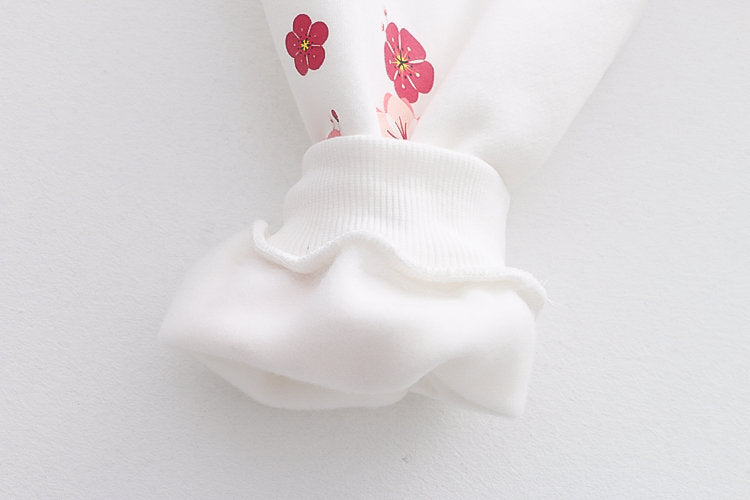 Plum Blossom Printed Hooded Sweatshirt Girl