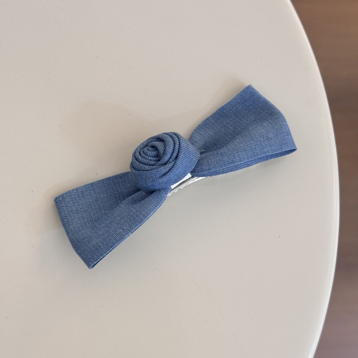 Lace Denim Blue Bow Barrettes Hairpin