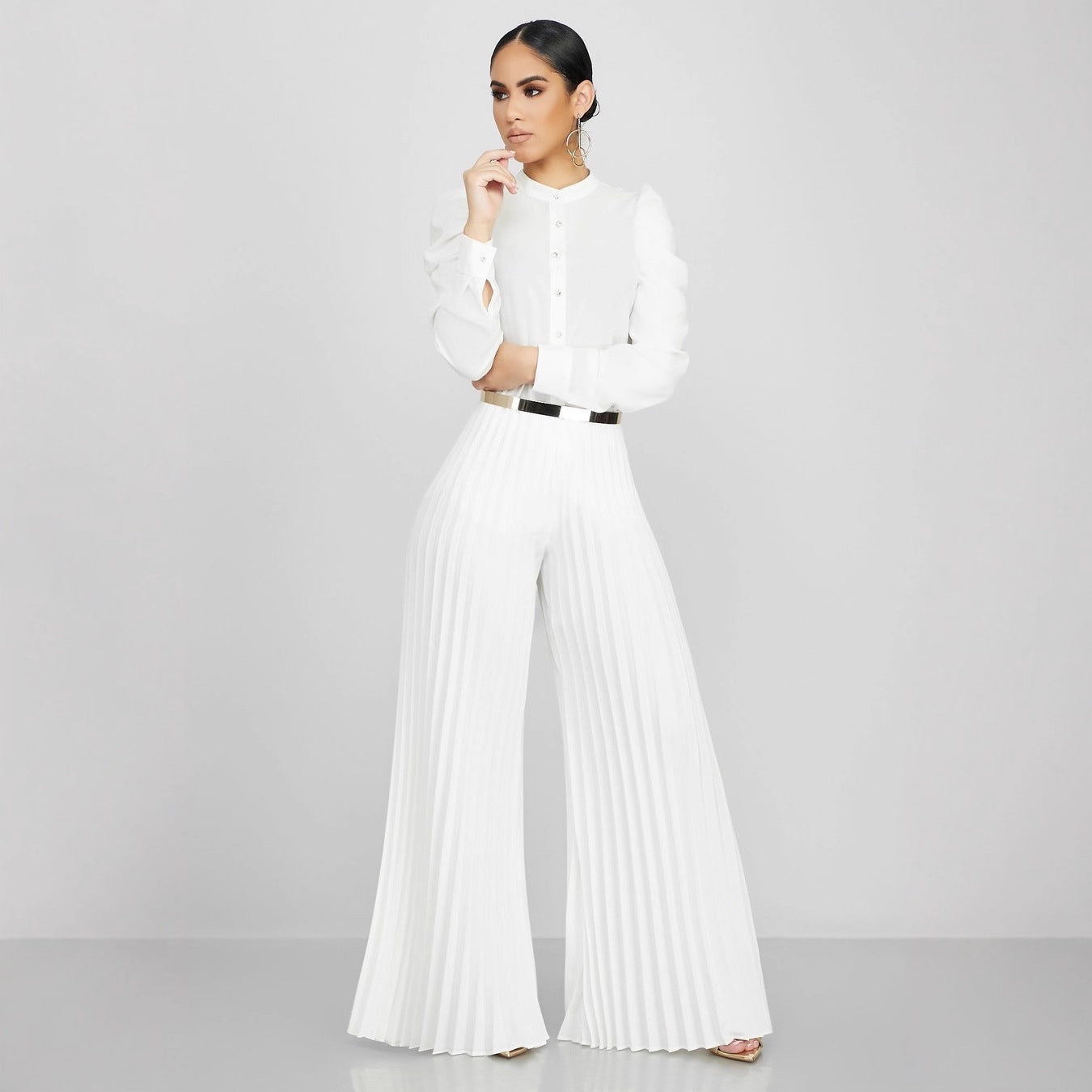 Moderigtige Casual Plisserede Wide-leg Damebukser
