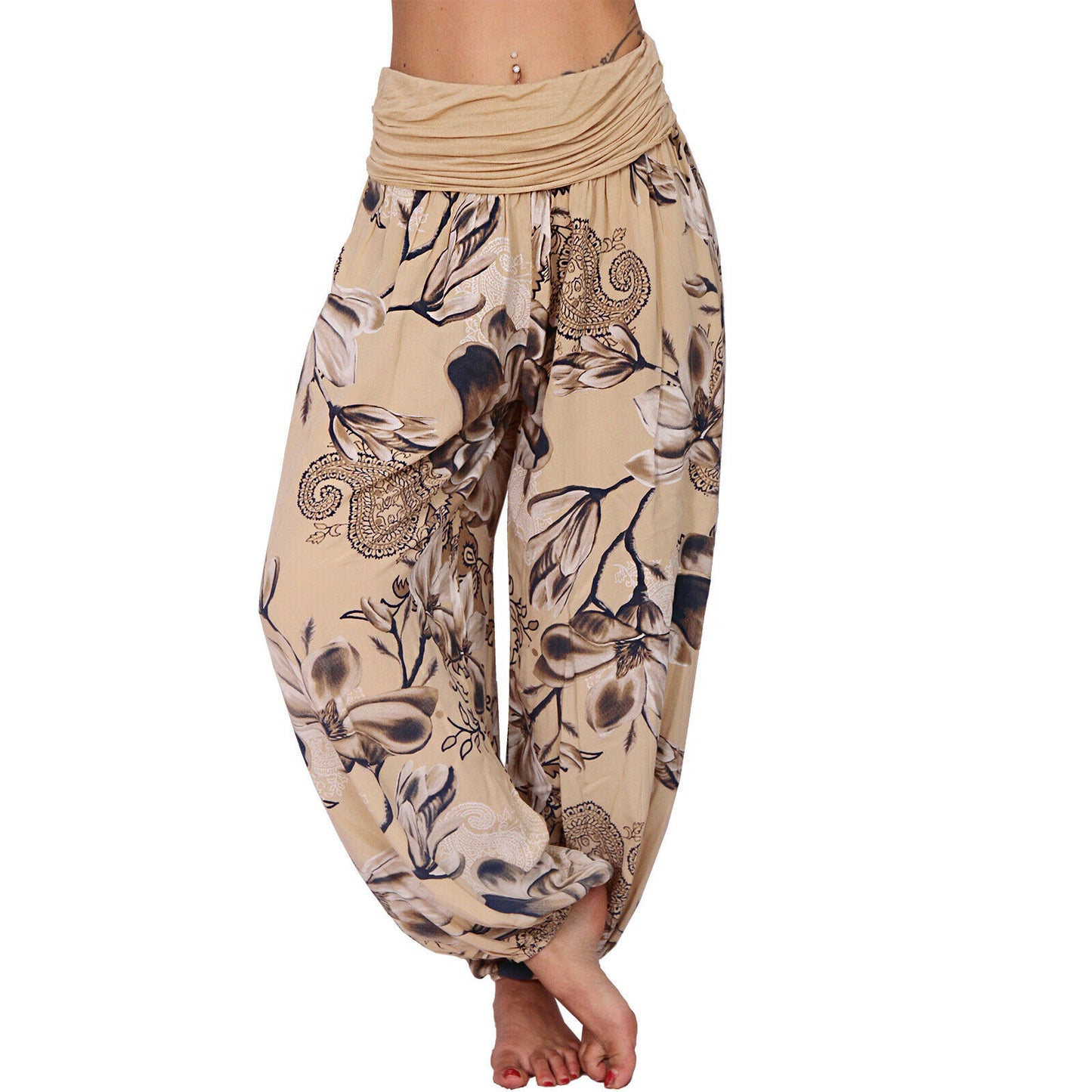 European And American Printed Loose Casual Wide-leg Harem Pants