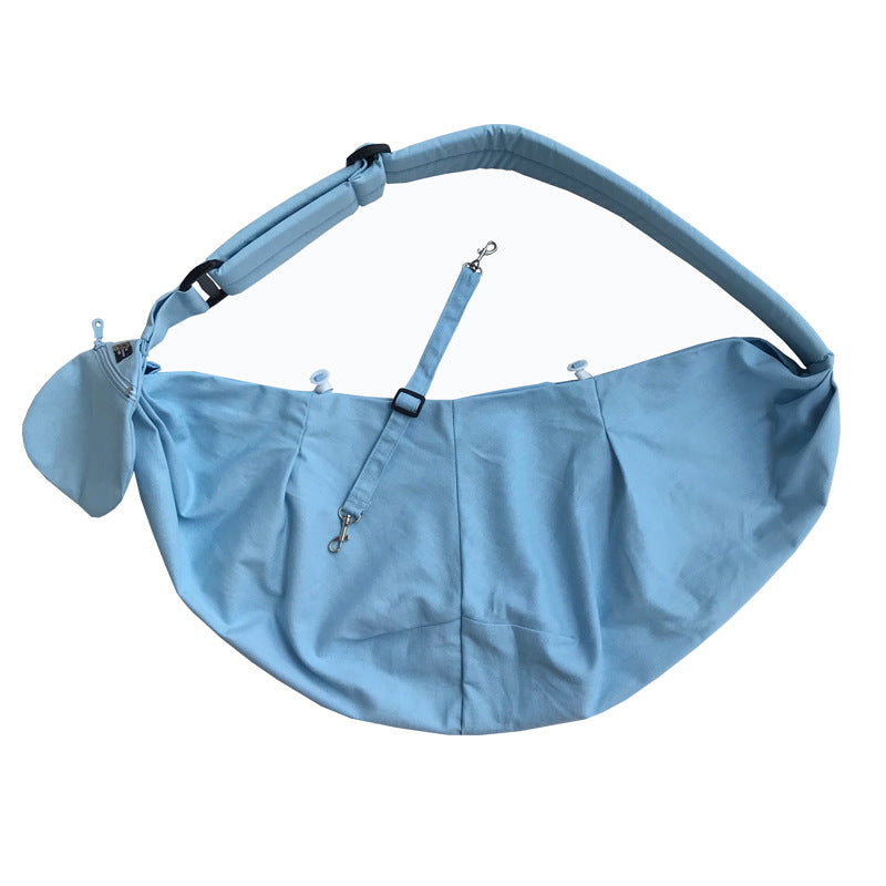 Foldable Portable Phone Holder Dog Food Bags Pet Messenger Bag Canvas Material Pet Outdoor Backpack