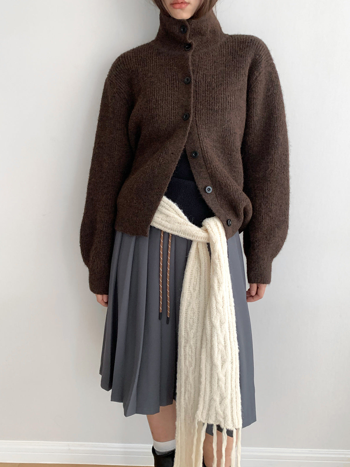 Winter Maillard Soft And Cozy Turtleneck Knit Sweater Coat