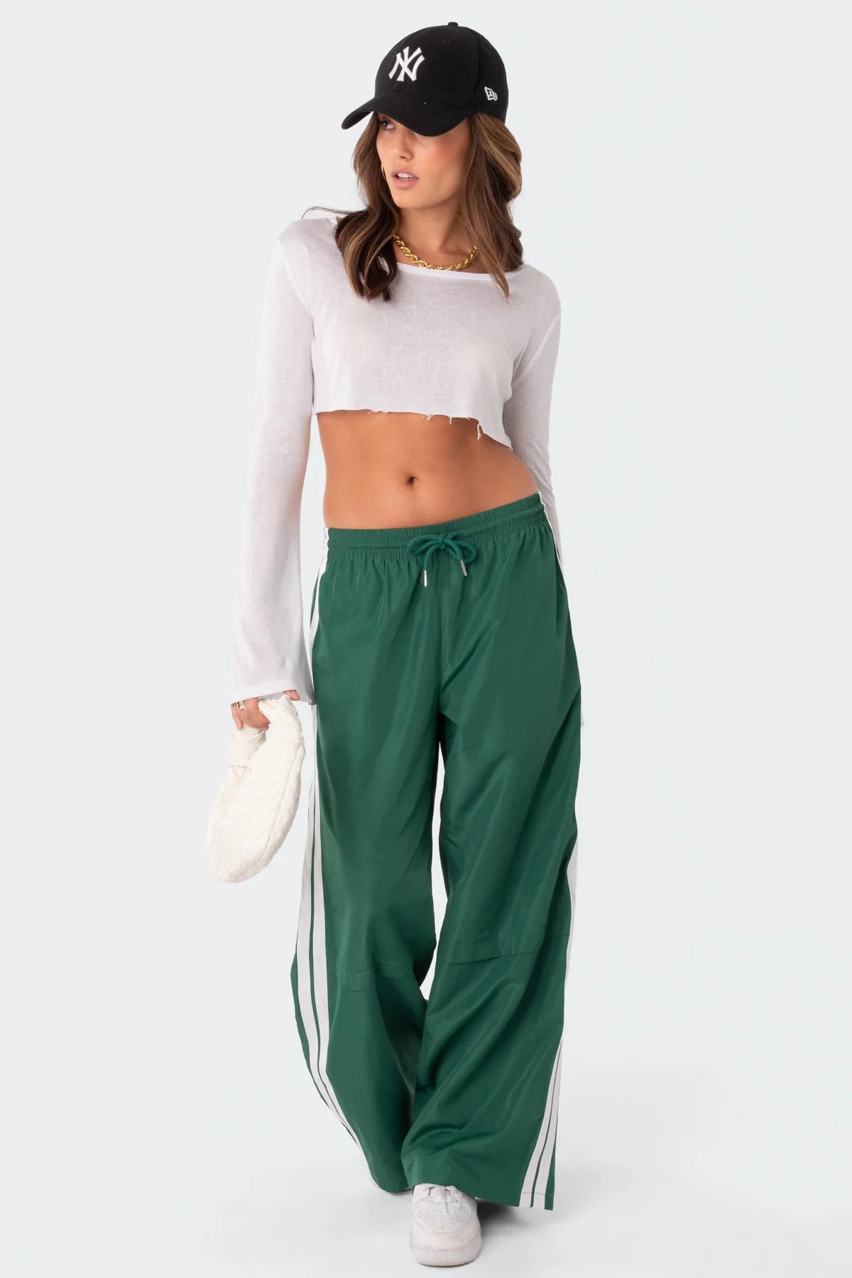 Women's Pants Striped Draping Effect Wide-legged Versatile Pants Contrast Color Mopping Casual Sports Pants