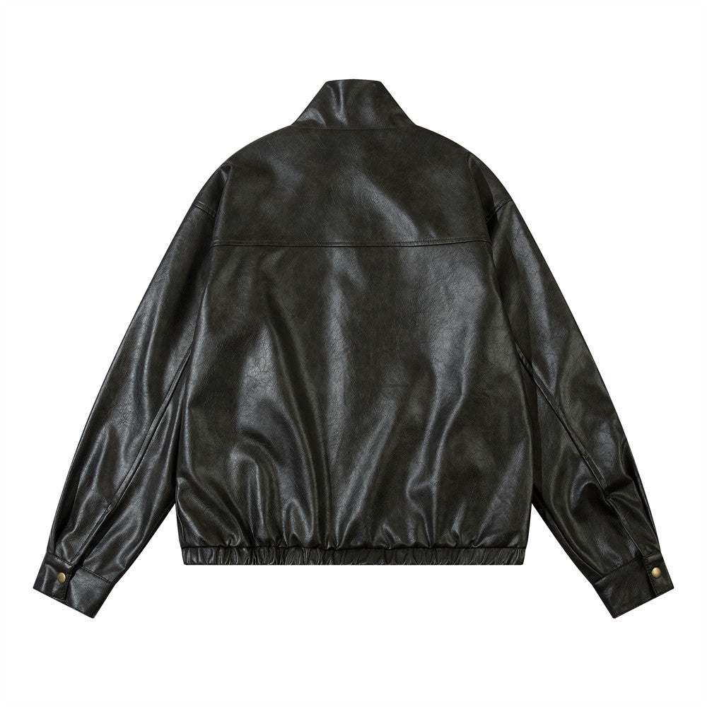 Fall Retro Hip Hop PU Leather Jacket For Men