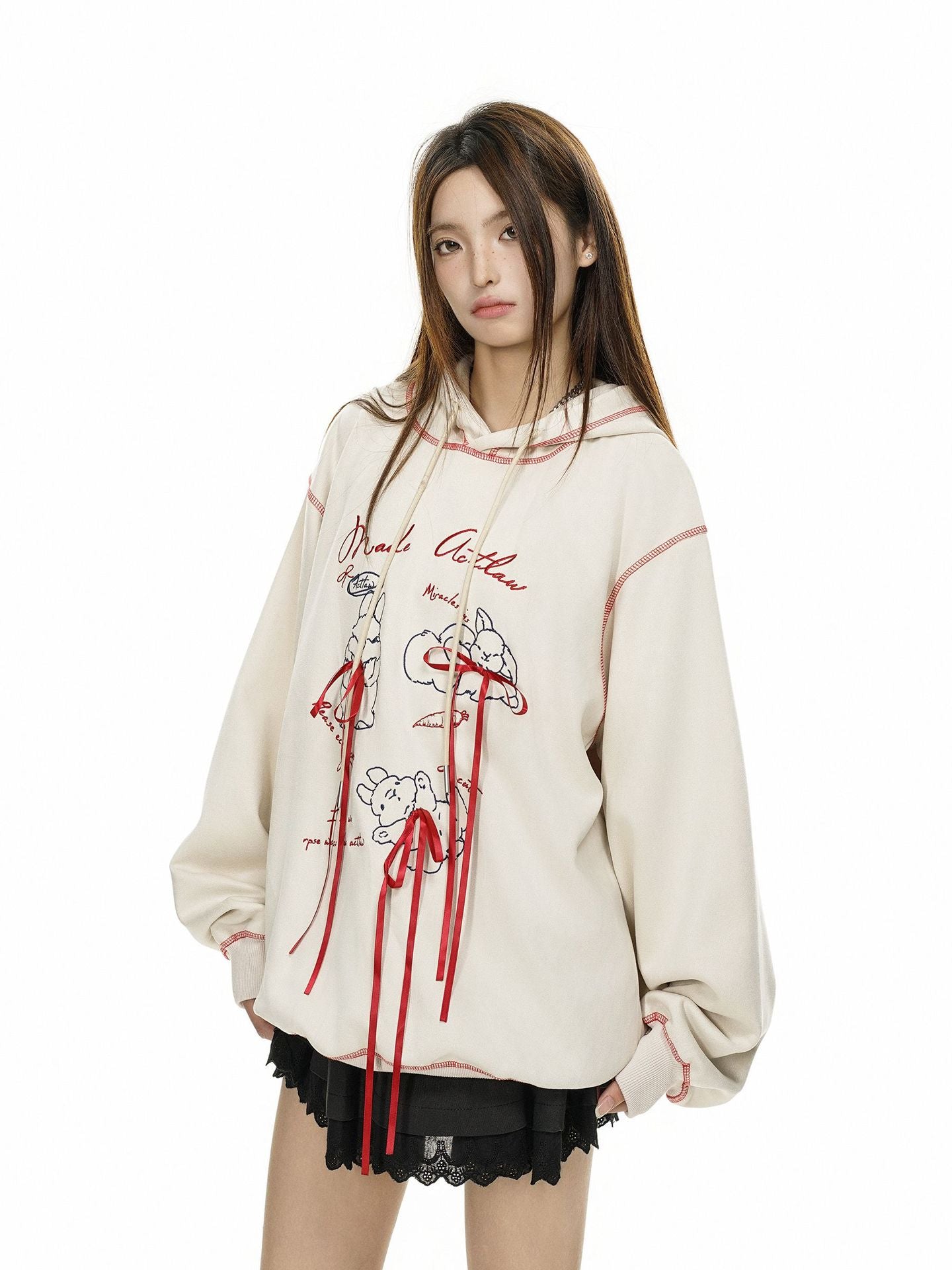 Women's Sweater Bow Design Coat