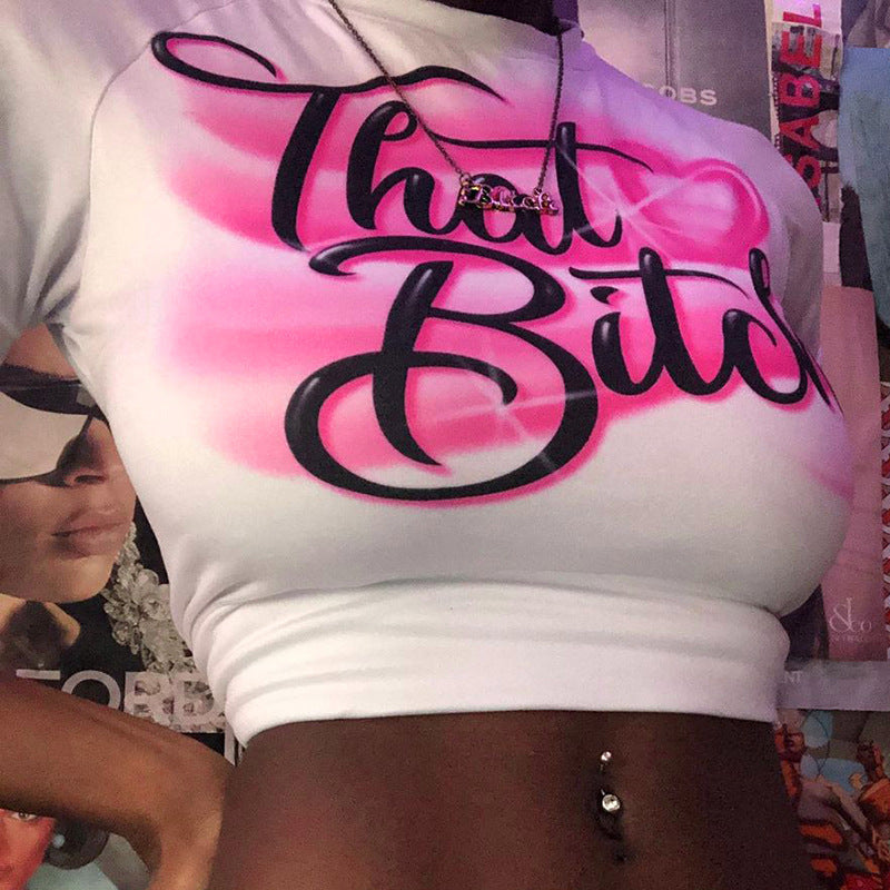 Casual Round Neck Print Women's T-shirt