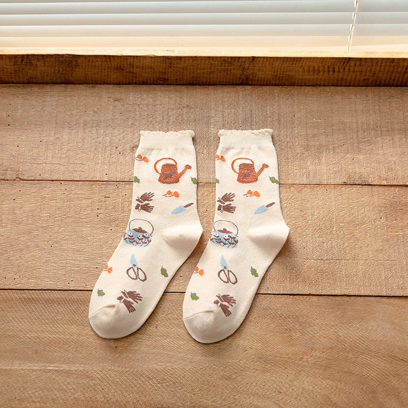 Female Mid-tube Japanese Ins Hyuna Style Retro Women's Socks