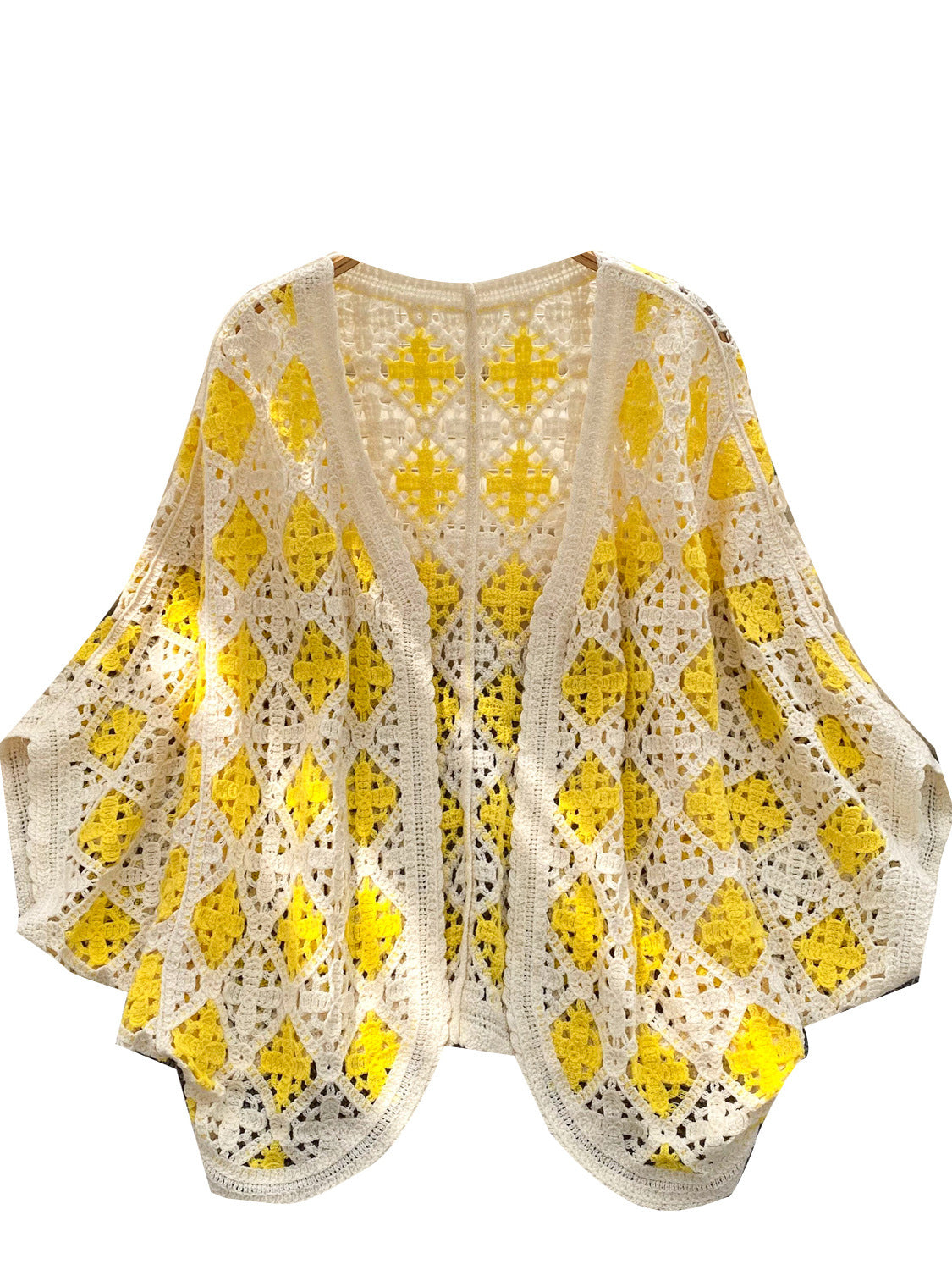 Coat Women's Hollow Crocheted Knitted Batwing Sleeve Top Shawl