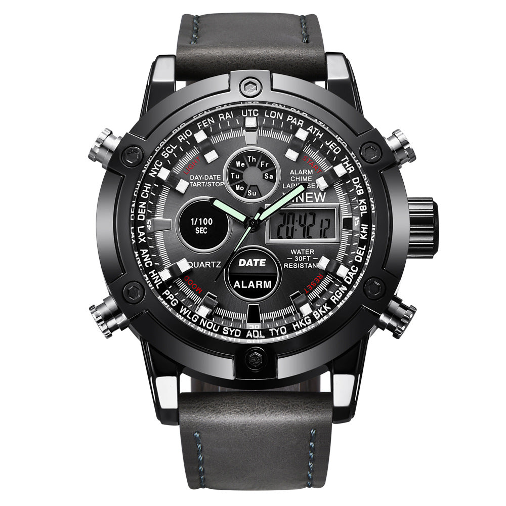 Men's Fashion Belt Multi-functional Watch