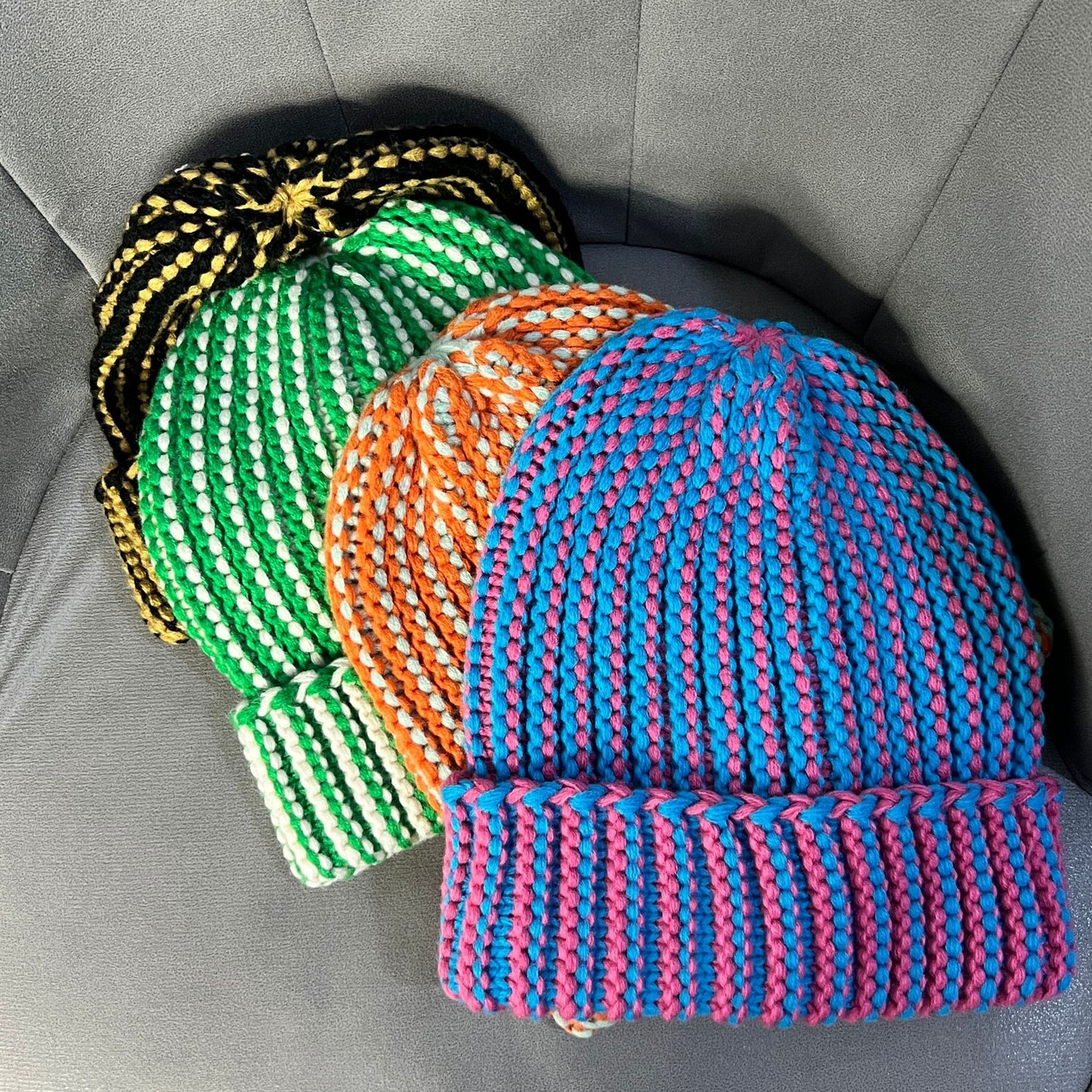 Autumn And Winter Hat Color Blocking Warm Ear Protection Wool Hat