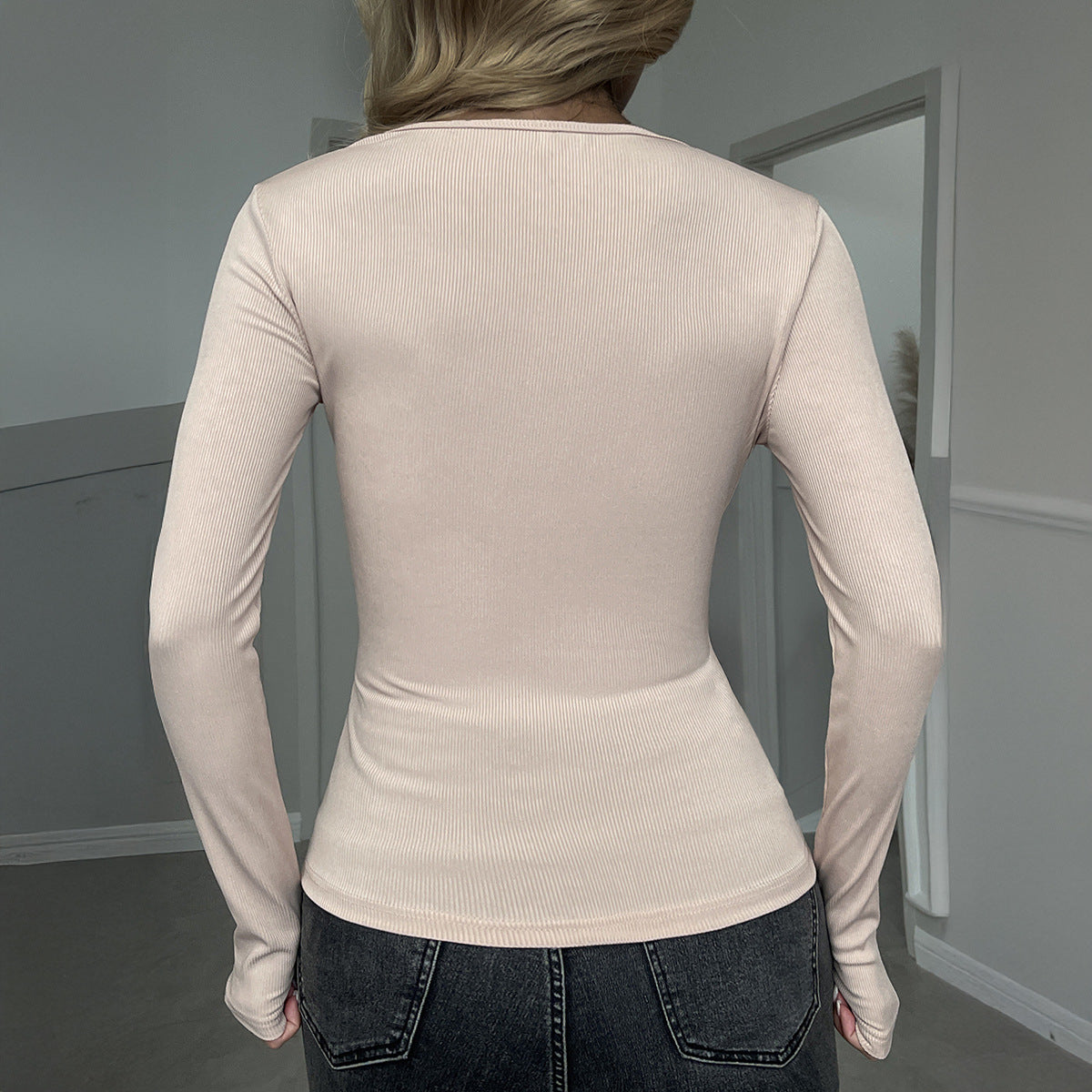 Commuter-style Button-front Base-layer Top