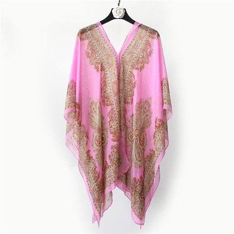 Fashionable Women's Multifunctional Printed Chiffon Shawl